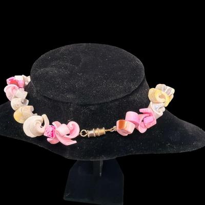 Sale Photo Thumbnail #54: Vintage Faux Puka Shell Necklace  Screw Clasp
See Photo for size