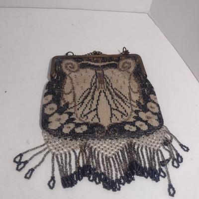 Vintage Beaded Bag and Antique Issue of Harper's Bazar Fashion Magazine (March 1914)