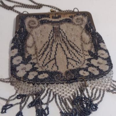 Vintage Beaded Bag and Antique Issue of Harper's Bazar Fashion Magazine (March 1914)