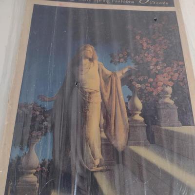 Vintage Beaded Bag and Antique Issue of Harper's Bazar Fashion Magazine (March 1914)