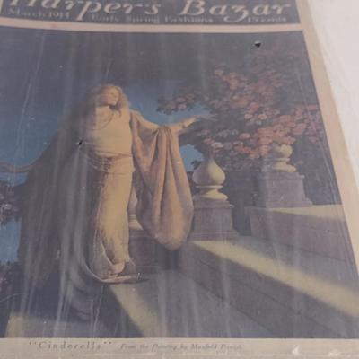 Vintage Beaded Bag and Antique Issue of Harper's Bazar Fashion Magazine (March 1914)