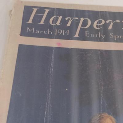 Vintage Beaded Bag and Antique Issue of Harper's Bazar Fashion Magazine (March 1914)