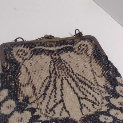 Vintage Beaded Bag and Antique Issue of Harper's Bazar Fashion Magazine (March 1914)
