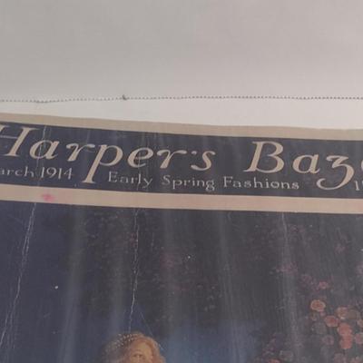 Vintage Beaded Bag and Antique Issue of Harper's Bazar Fashion Magazine (March 1914)
