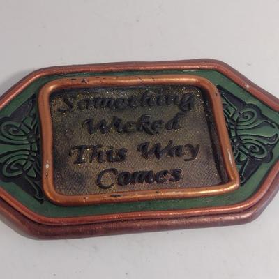 Sand Mortar Cast Wall Decor 'Something Wicked This Way Comes'