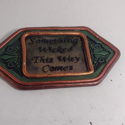 Sand Mortar Cast Wall Decor 'Something Wicked This Way Comes'