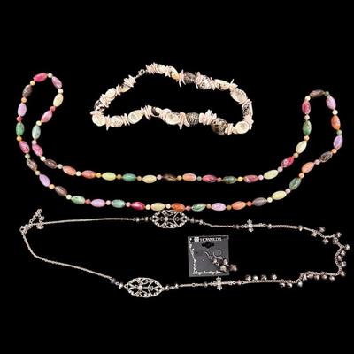 Sale Photo Thumbnail #84: Set of Three Assorted Necklace and pair of earrings