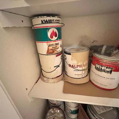 Lot 21 Closet of paint & supplies