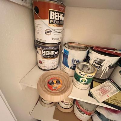 Lot 21 Closet of paint & supplies