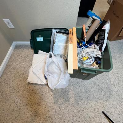 Lot 22 Tote of paint supplies