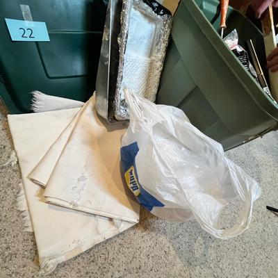 Lot 22 Tote of paint supplies