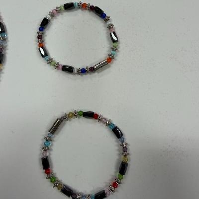Sale Photo Thumbnail #95: Magnetic Hematite and Multicolored Beaded Necklace and Two Bracelets