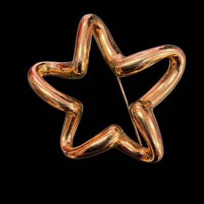 Sale Photo Thumbnail #115: Set of Three Vintage Gold Tone Abstract Brooches