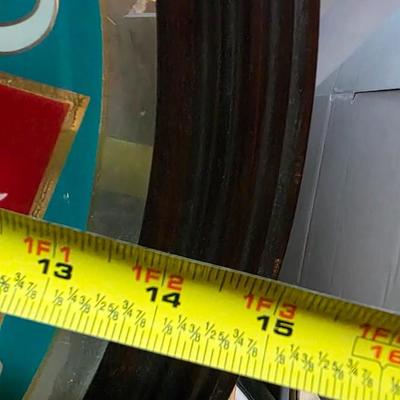 Vintage Steinlager New Zealand Lager Beer Oval Mirror Sign in Wood Frame – Bar Decor