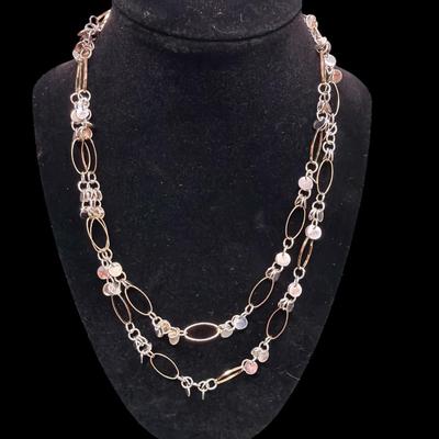 Sale Photo Thumbnail #144: Set Of Four Silver Toned Fashion Necklaces