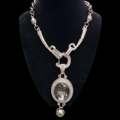 Sale Photo Thumbnail #149: Set of Three Vintage Women's Fashion Silver Toned Necklaces