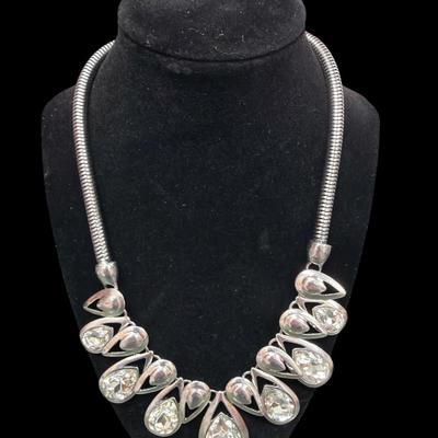 Sale Photo Thumbnail #148: Set of Three Vintage Women's Fashion Silver Toned Necklaces