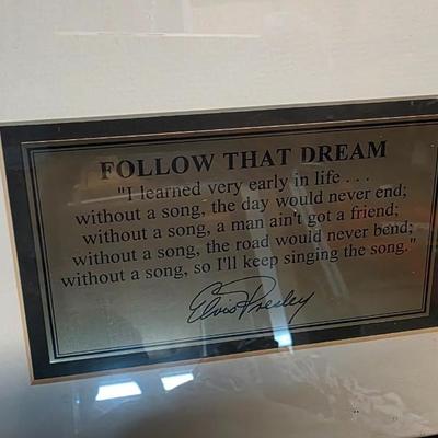 Elvis Presley “Follow That Dream” 24kt Gold-Plated Record Commemorative Framed Display with Photo Collage & Lyric Plaque