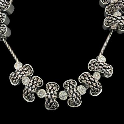 Sale Photo Thumbnail #152: Silver Toned Necklace and Matching earrings by Jacarii