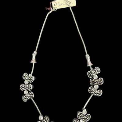 Sale Photo Thumbnail #153: Silver Toned Necklace and Matching earrings by Jacarii