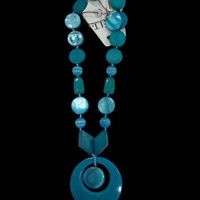 Sale Photo Thumbnail #157: Set of Three Fashion Necklaces with Colorful Beads and Metal Chains