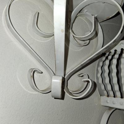 Sale Photo Thumbnail #179: White metal shelf Sconces.  Excellent condition