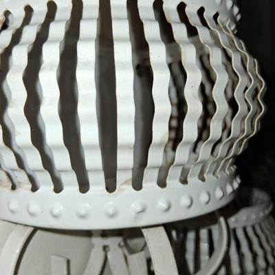 Sale Photo Thumbnail #180: White metal shelf Sconces.  Excellent condition