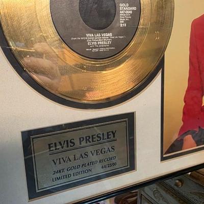 Elvis Presley “Viva Las Vegas” 24kt Gold-Plated Limited Edition Framed Record Display – Numbered 44/2500
