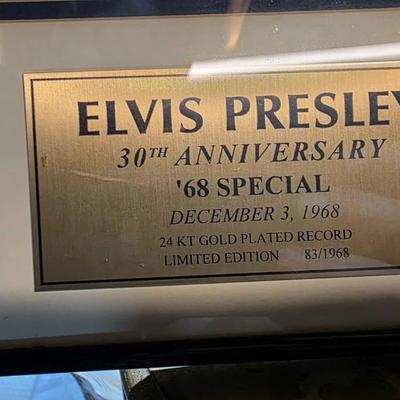 Elvis Presley 30th Anniversary ’68 Special Limited Edition 24kt Gold Record Display – #83/1968