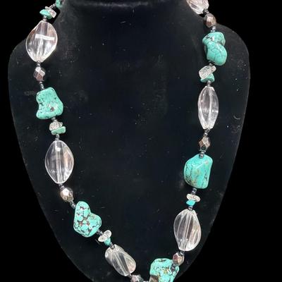 Sale Photo Thumbnail #179: Turquoise Style and Mixed Material Necklaces including a turquoise Flower Necklace