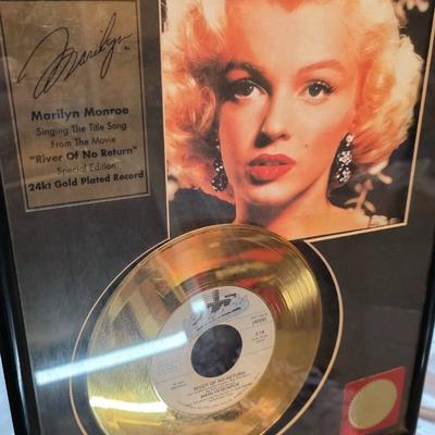 Marilyn Monroe “River of No Return” 24kt Gold-Plated Record Framed Special Edition Collectible Display