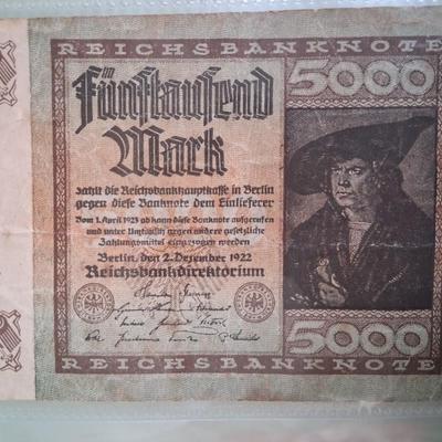 Post WWI 1923 German 5000 Marks