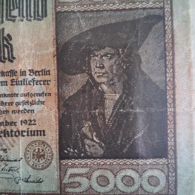 Post WWI 1923 German 5000 Marks