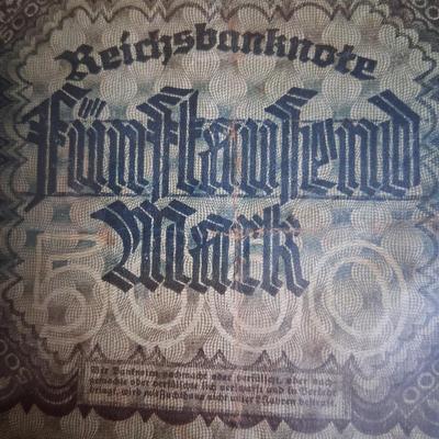 Post WWI 1923 German 5000 Marks