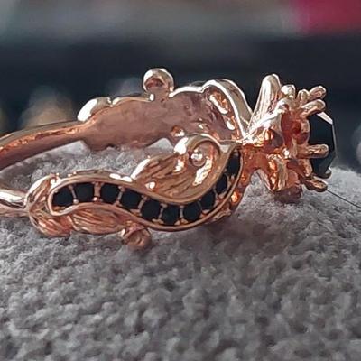 Beautiful black stone rose gold size 8