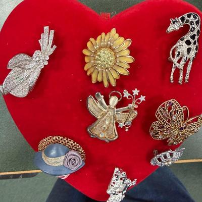 Sale Photo Thumbnail #222: Be Still My Heart Look at all the Brooches