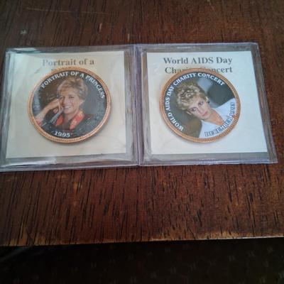 Vintage Princess Diana Commemorative Coins, Set of 2