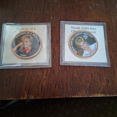 Vintage Princess Diana Commemorative Coins, Set of 2