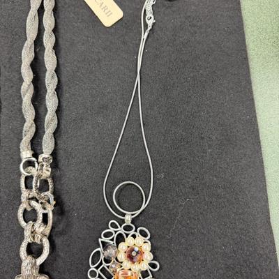 Sale Photo Thumbnail #233: Set of 4 Silver Toned Necklaces