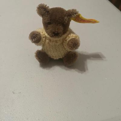 Brown teddy bear with sweater
