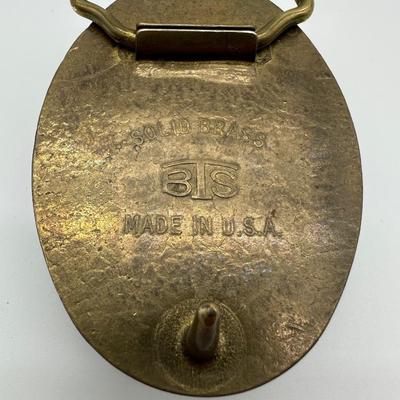 Vintage Solid Brass Belt Buckle For .45 ACP BTS USA