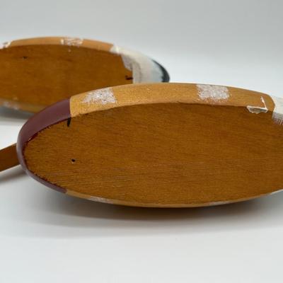 Pair of Vintage Hand-Carved Wooden Mallard Duck Decoys
