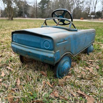 Vintage Steel Pedal Car Convertible – Original Blue Paint (Maverick Western Flyer)