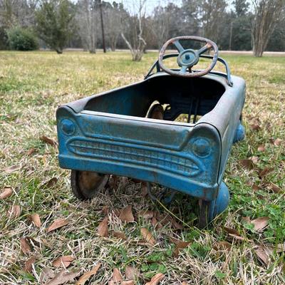 Vintage Steel Pedal Car Convertible – Original Blue Paint (Maverick Western Flyer)