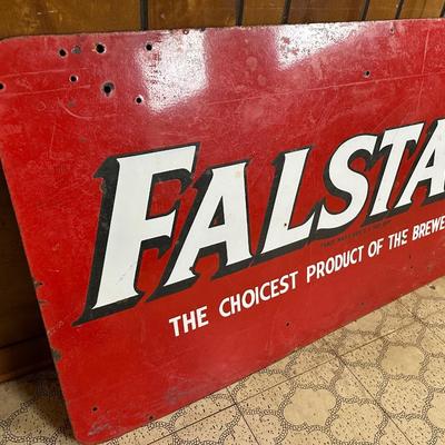 Large Vintage Falstaff Beer Metal Advertising Sign