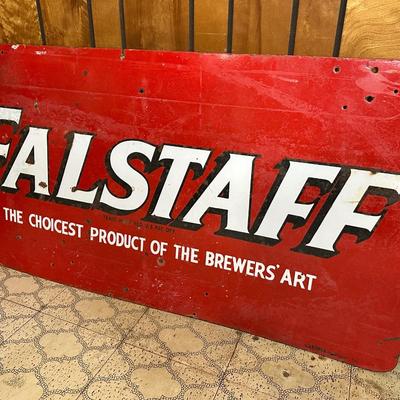 Large Vintage Falstaff Beer Metal Advertising Sign