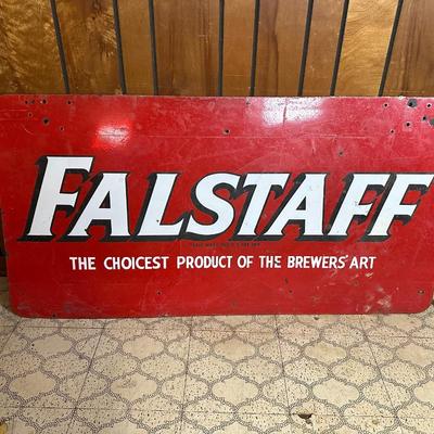 Large Vintage Falstaff Beer Metal Advertising Sign
