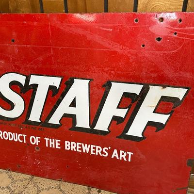 Large Vintage Falstaff Beer Metal Advertising Sign