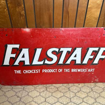 Large Vintage Falstaff Beer Metal Advertising Sign