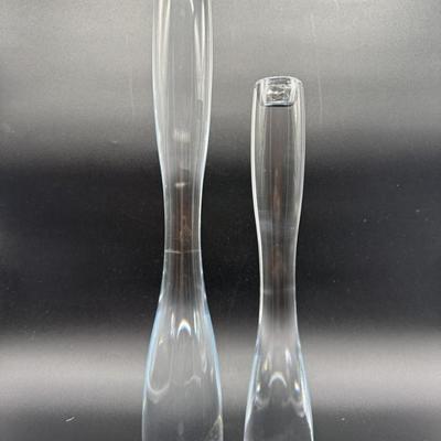 Sale Photo Thumbnail #284: Marcel candle holders by Timo Sarponeva
Made in Finland, with original boxes 
The large candle holder is priced online at $650 
16.25 and 12.25 inches tall